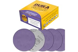 Dura-Gold Premium 80 Grit 6" Purple Film Ceramic Sanding Discs, Box of 50 - Hook & Loop Backing Sandpaper for DA & Random Orbital Sanders - Fast Sharp-Cut Abrasive, Sand Auto Paint, Wood, Woodworking