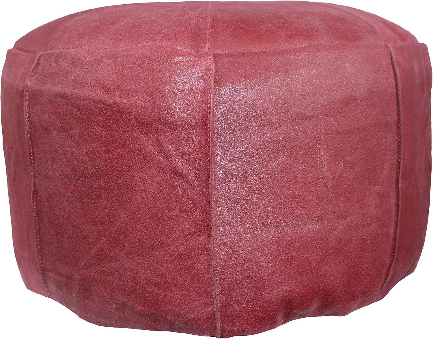 Red Genuine Leather Bean Bag Footstool Pouffe Real Leather Vintage Effect Amazon.co.uk Kitchen