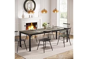Tribesigns 78.7 Inches Long Dining Table for 6-8 Person, Large Industrial Rectangle Wood Dining Table, Rustic Narrow Dinner T