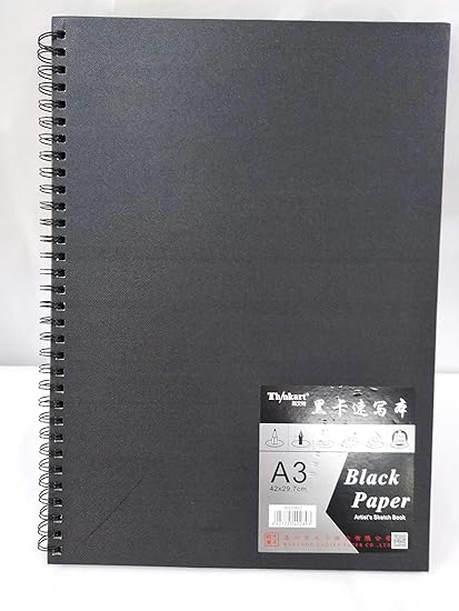 Gold Leaf Black Paper Drawing Sketch Book A3 Size 110 Gsm 60 Sheets Amazon In Home Kitchen