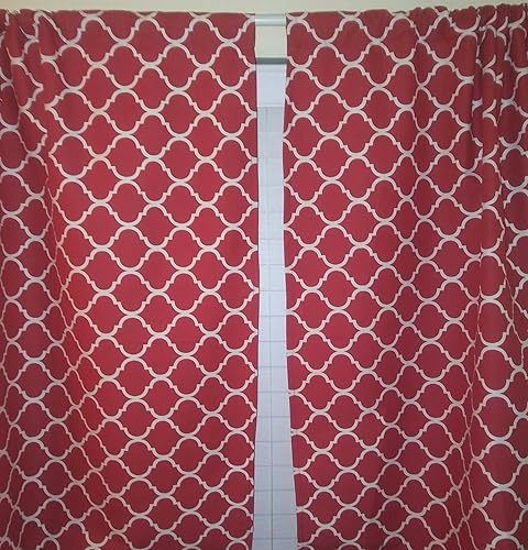 Amazon Com Red And White Trellis 2 Panels Tiers Window