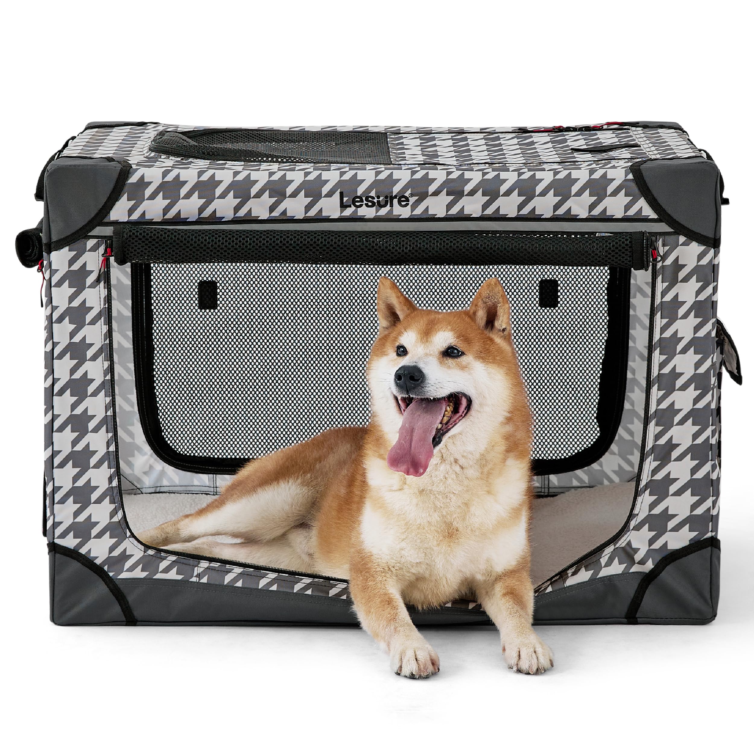 Lesure Cute Soft Collapsible Dog Crate - 30 Inch