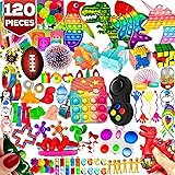 120 Pcs Fidget Toys Pack, Pop Sensory Party Favors