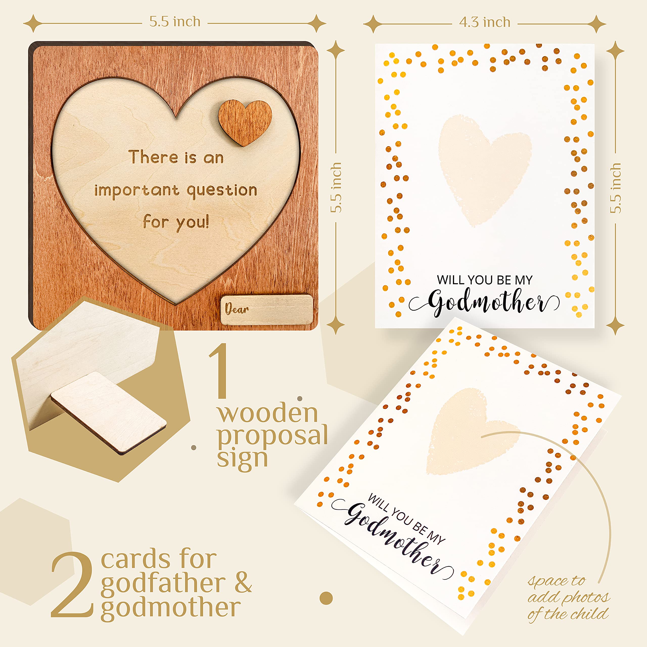 97 DECOR Will You Be My Godparents Proposal Gift - God Parents Presents Proposal Ideas, Godparent Gifts from Godchild for Baptism, Godparents Proposals Card, Asking Godmother Godfather Invitation