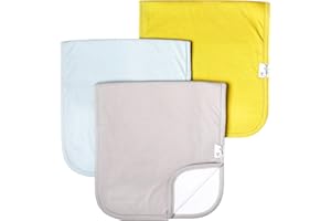 Copper Pearl Premium Baby Burp Cloths - 3-Pack Large Cotton Burp Cloths, Extra Soft Spit Up Rags with 3 Absorbent Layers, Perfect for Baby Boy and Baby Girl Gifts (21" x 10" Size, Stone Set)