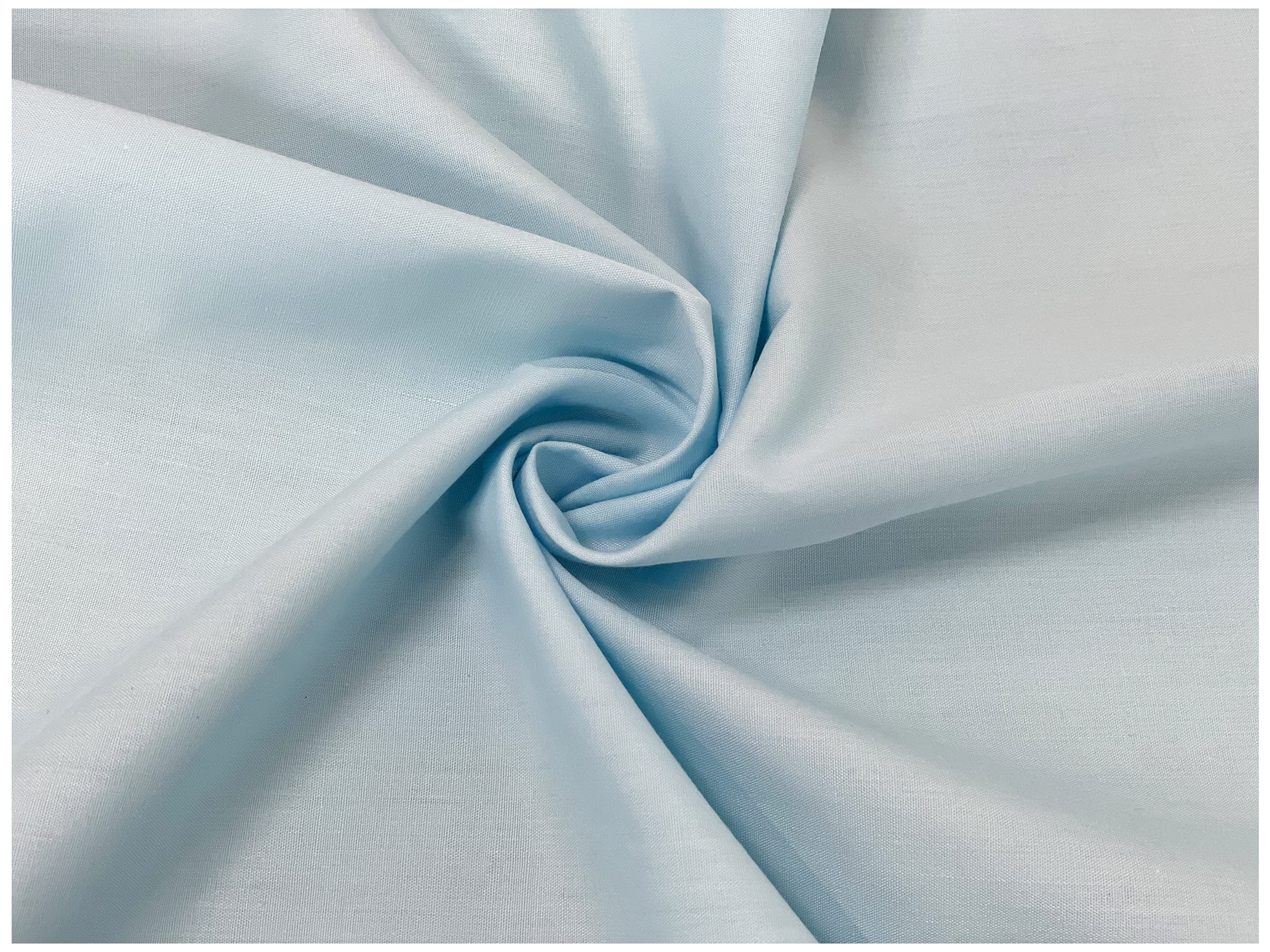 Light Blue Plain Polycotton Fabric Material Poly Cotton Dress Craft Material 45" Wide - Pre Cut Sizes 500cm x 114cm (197" x 45")