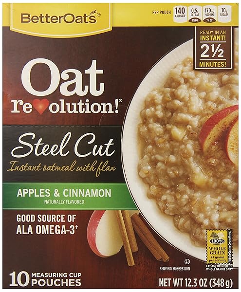 BETTER OATS STEELCUT OATS WITH FLAX, APPLE AND...