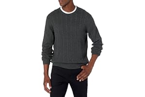 Amazon Essentials Men's Crewneck Cable Cotton Sweater