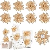 AIMUDI Champagne Curly Bows for Gift Wrapping 5'' Christmas Gift Bows Metallic Burst Bows Self Adhesive Bows for Treats Presents Crafts Christmas Party Favors, 8 PCs