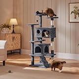 Yaheetech 138.5cm Cat Tree Tower with Condos & Ladder Dark Grey view 9