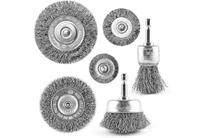 EHOMEA2Z Wire Wheel Steel Brush Cup for Drill 1/4 Hex Shank for Cleaning Stripping Rotary Metal Power Drill Paint Rust Removal, for Power Drill Attachment (6)