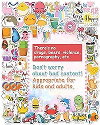 100 Pcs Stickers for Kids, Cute Water Bottle Vinyl