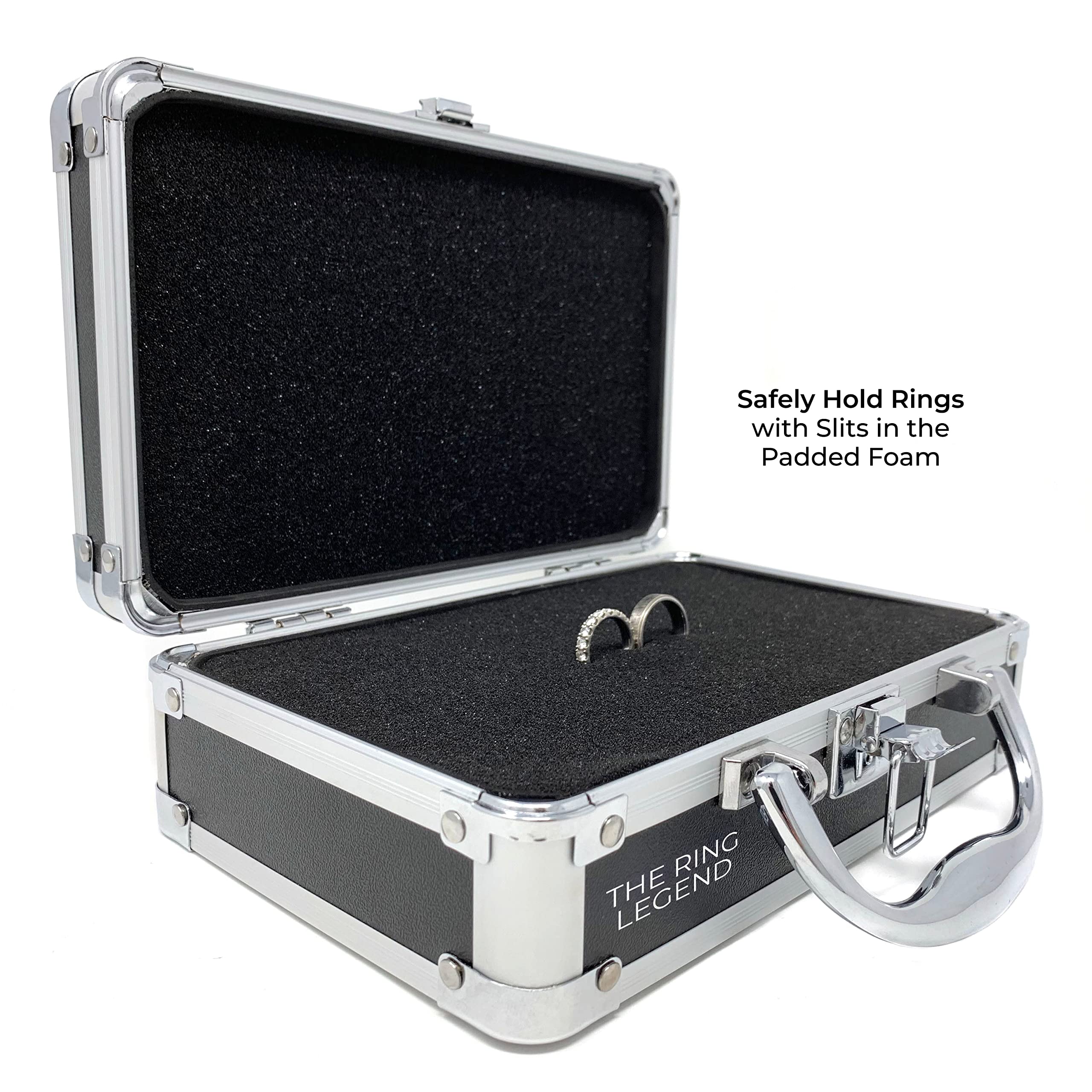Mua Ring Security Ring Bearer Briefcase with Padded Slits to Hold Rings