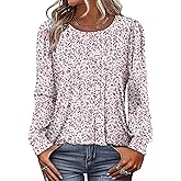 ONLYSHE Women's Tops With Long Sleeves Fall Blouses Loose Fit Dressy Casual Tunic