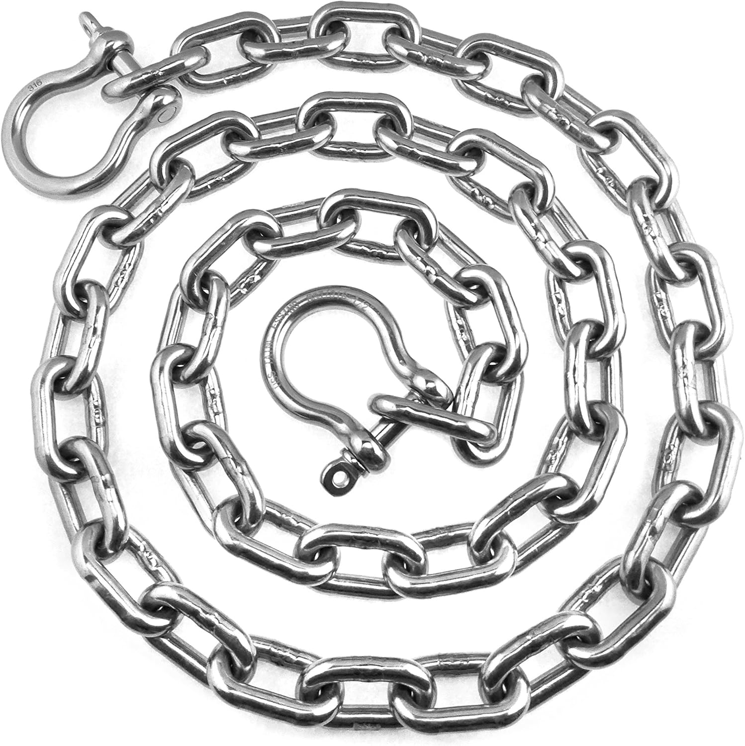 Stainless Steel 316 Anchor Chain 13mm or 1/2 by 6 Long Shackles Sports