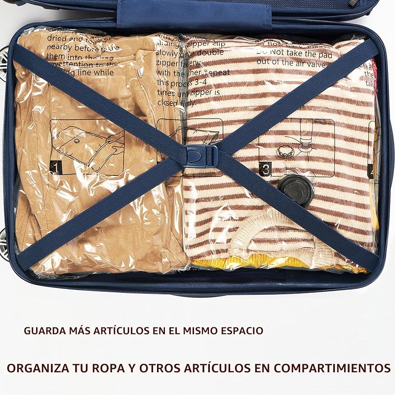 bolsas de vacío ropa con bomba eléctrica, 10 XL, bolsas de almacenaje al vacío para ropa de cama, viaje y mudanza