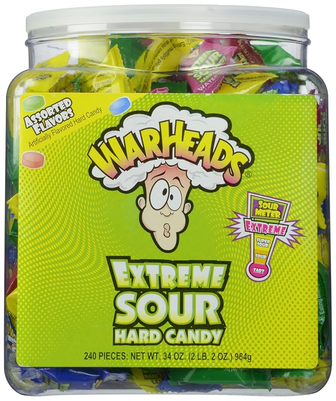 Warheads Extreme Sour Assorted Hard Candy 240 Pcs Jar, 964g Amazon.in