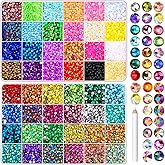 48000Pcs Gems for Crafting,Resin Jelly Rhinestones for Crafting, 48 Color 3mm Flatback Gems for Diamond Art DIY Crafts Clothing Shoes Nail Art Decoration