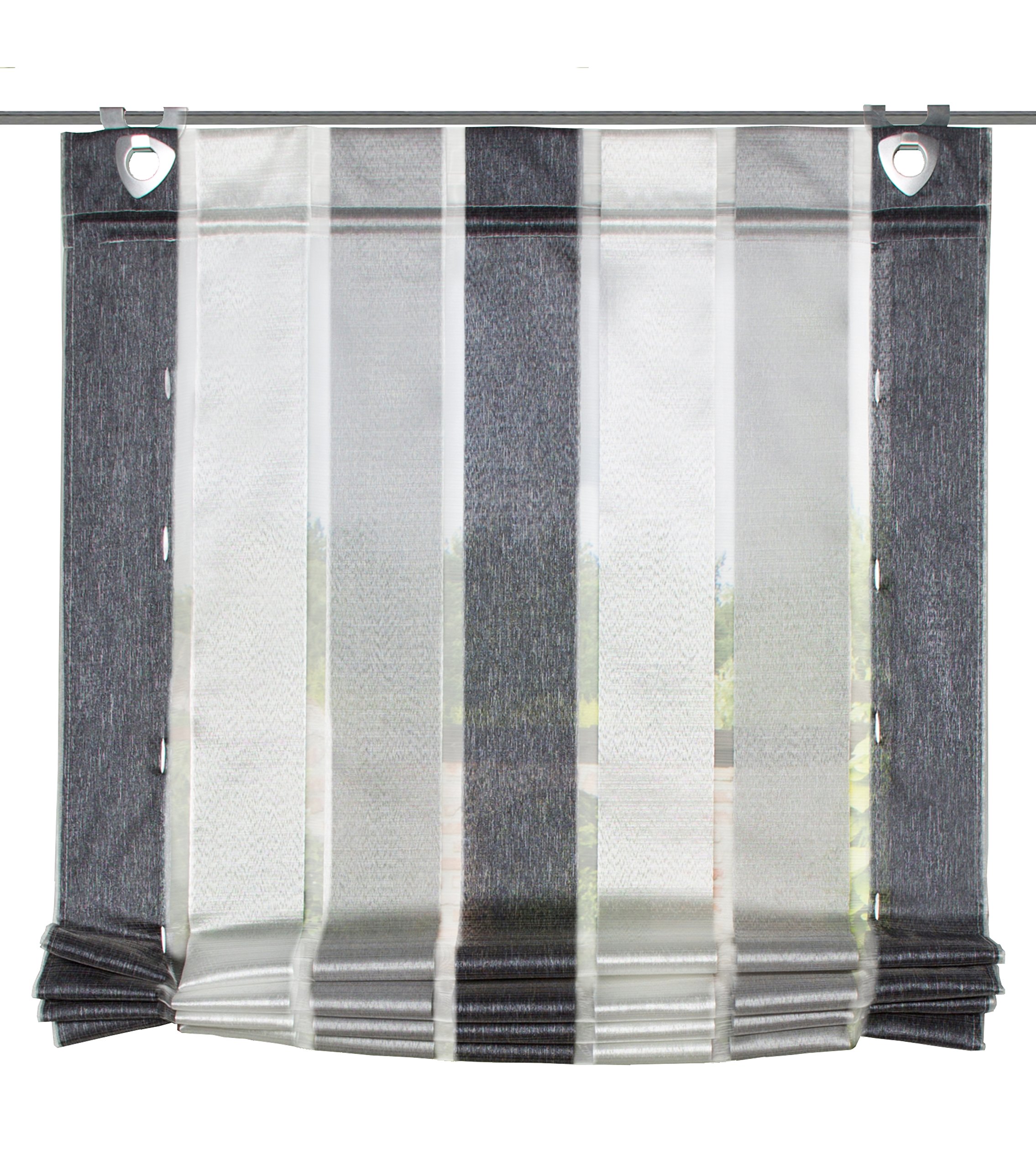 Home fashion Ribbon Roller Blind with Length-Width Stripes, Fabric, Anthracite, 130 x 80 cm