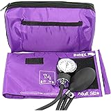 EMI Purple Deluxe Professional Aneroid Sphygmomanometer Manual Blood Pressure Monitor Set with Adult Cuff and Carrying Case #
