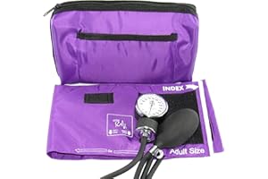 ELITE MEDICAL INSTRUMENTS EMI EMI Purple Deluxe Professional Aneroid Sphygmomanometer Manual Blood Pressure Monitor Set with Adult Cuff and Carrying Case #217