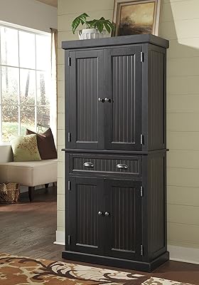 Nantucket Distressed Black Pantry by Home Styles – Stylish Storage