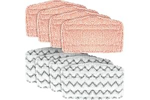 AnDongo 8 Pack Replacement Steam Mop Pads for Shark S1000 S1000A S1000C S1000WM S10001C S1200 Steam Mop, 4 Upgraded Ultra Cleaning Pads + 4 Microfiber Replacement Pads