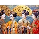Cross &amp; Glory | 1000 Piece Jigsaw Puzzles for Adults | Silk and Splendor | an Imperial Puzzle Panorama | Tang Dynasty Art | Textured Oil and Watercolor Mix | 2mm Thick Pieces | Satin Finish | Ages 14+