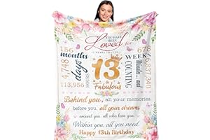 Ruvinzo 13 Year Old Girl Gift Ideas, Gifts for 13 Year Old Girl, 13th Birthday Gifts for Girls, Teen Girls Age 13 Birthday Gift Ideas, Best Bday Blanket 60” x 50”