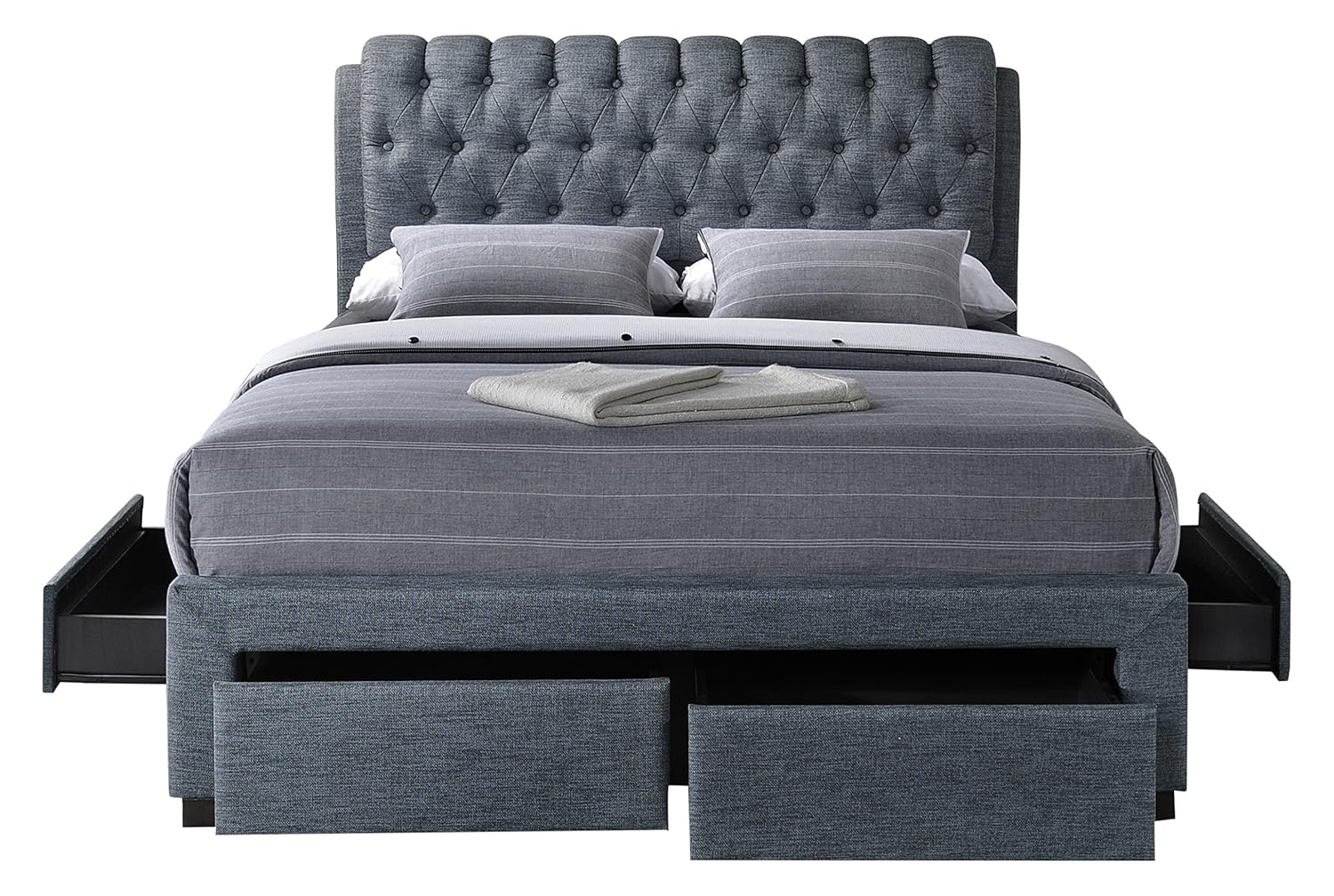 Artisan 3013 Fabric 4 Drawer Storage Bed Dark Grey 5FT Kingsize