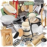 Super Deluxe All-Inclusive π£π₯ππ ππ¨π Sourdough Starter Kit with Pot - Sourdough Bread Baking Supplies, Scale, Oval & Round Baking Slings, 4 proofing Baskets, Bowl, Timer, Beginner Guide & Recipes
