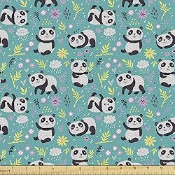 Ambesonne Panda Fabric by The Yard, Continuous