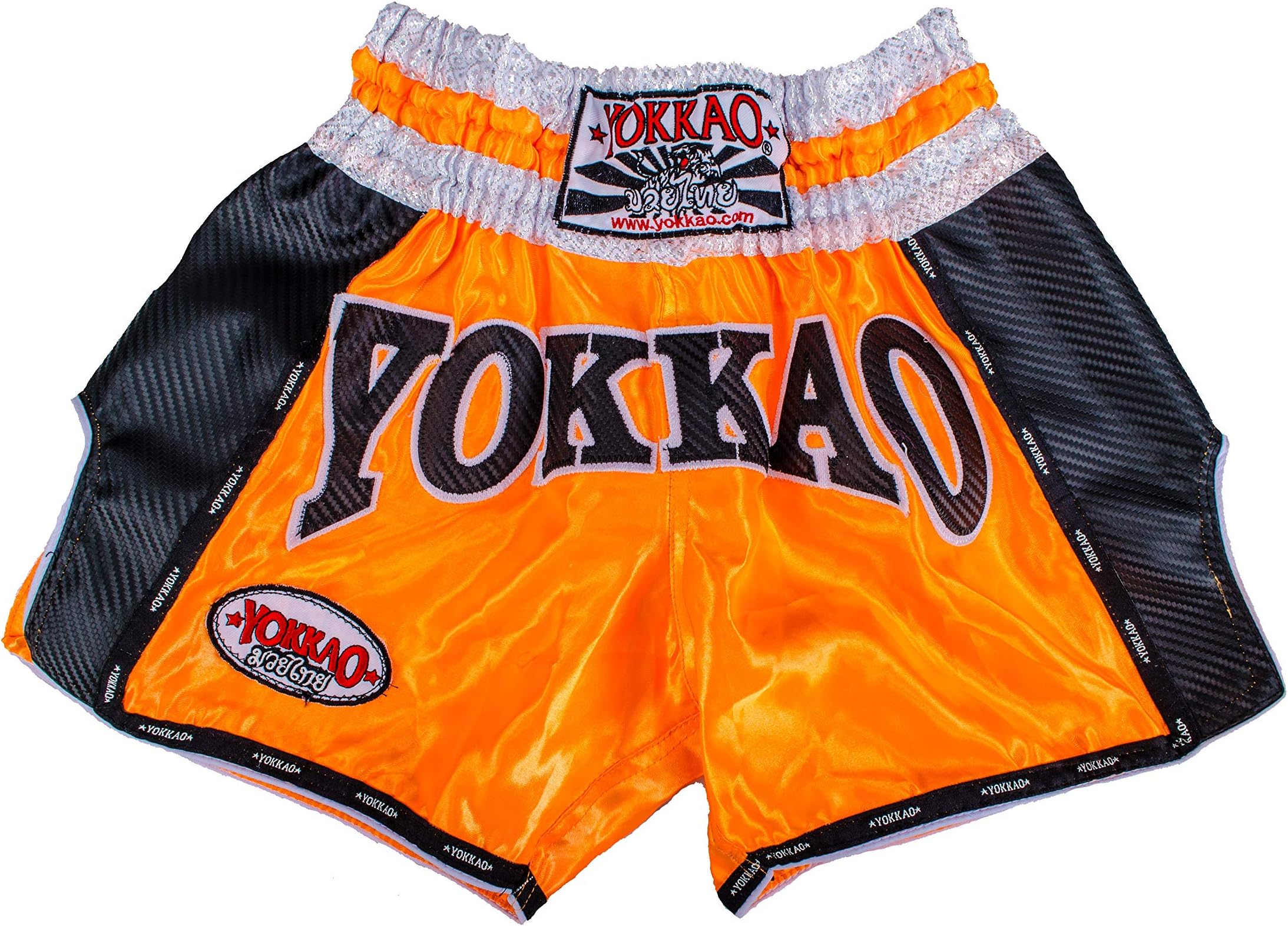 YOKKAO Carbon Muay Thai Shorts, Orange (S)