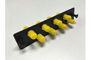 RiteAV LGX Footprint Fiber Optic Cable ST Adapter Patch Panel 8 Ports Loaded w/8 ST Simplex Singlemode (9/125) Adapters Black