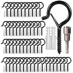 Hooks for Outdoor String Lights, 52 Pack Screw