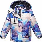 wantdo Girls' Waterproof Winter Coat Fleece Ski Jacket Hooded Snow Coat Warm Raincoat Outerwear