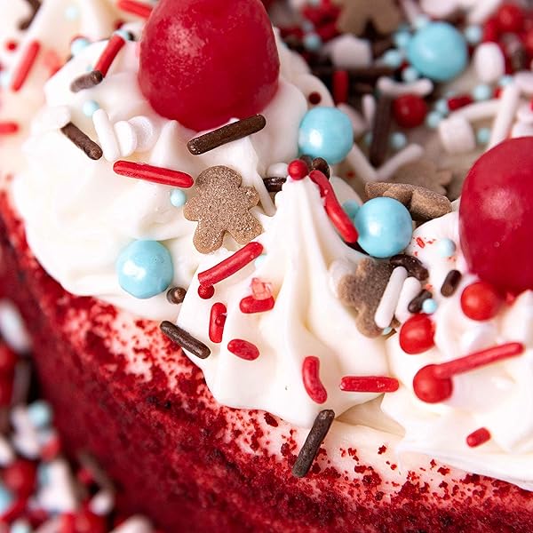 SWEETS INDEED SPRINKLES, GINGERBREAD EDIBLE SPRINKLE MIX, PERFECT FOR CAKE DECORATIONS, BAKING, ICE CREAM, COOKIES, CUPCAKE TOPPER 4 OUNCES