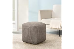 Anji Mountain 100% Handmade & Handcrafted Comfortable Home Décor Pouf Ottoman Footrest for Living Room, Bedroom, Nursery, Kidsroom, Patio Furniture - (20" x 20" x 20" - Mocha Bisque)