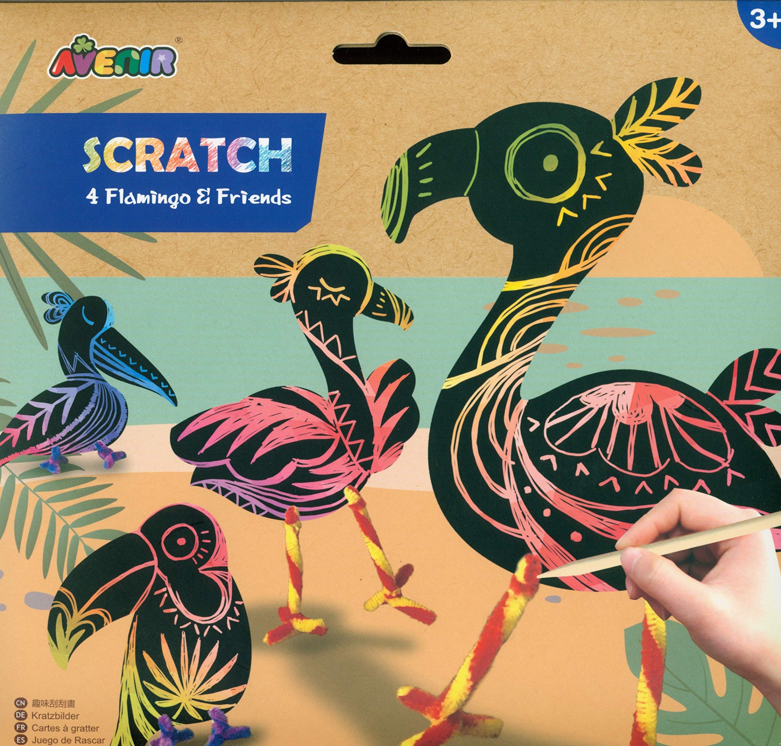 Avenir 6301426 Scratch Flamingo & Friends, Multi-Colour
