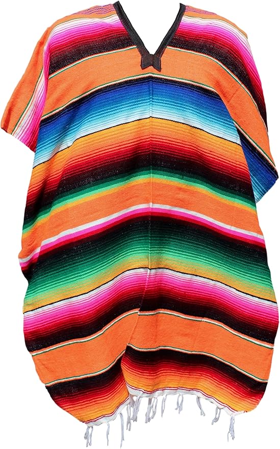 Authentic Heavy Mexican Ponchos Sarapes Adult Size (Assorted Colors