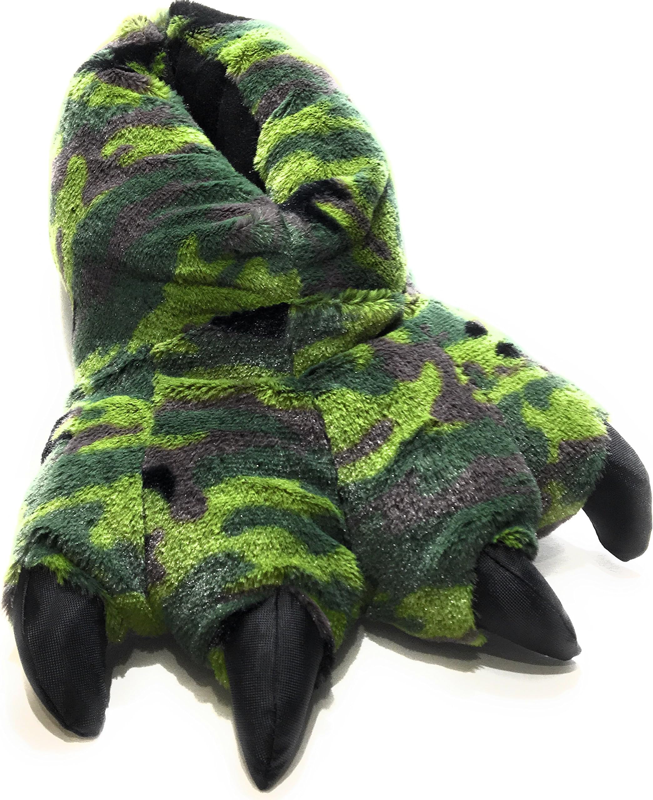 Wild Ones Furry Animal Claw Slippers for Toddlers, Kids and Adults