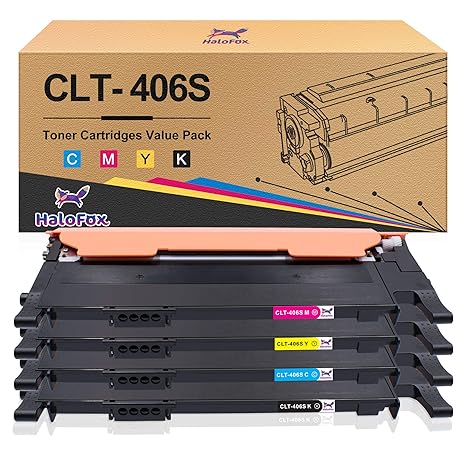 HaloFox 4-Pack kompatible Tonerkartusche für CLT-406S CLP-360 CLP-365 CLP-365W CLP-360N CLP-365W CLX-3300 CLX-3305 CLX-3305FN