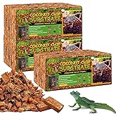 Riare 6 Pack Natural Coconut Chip Substrate for Reptiles- Compressed Coconut Husk Reptiles Bedding, Coco Husk Chip Terrarium