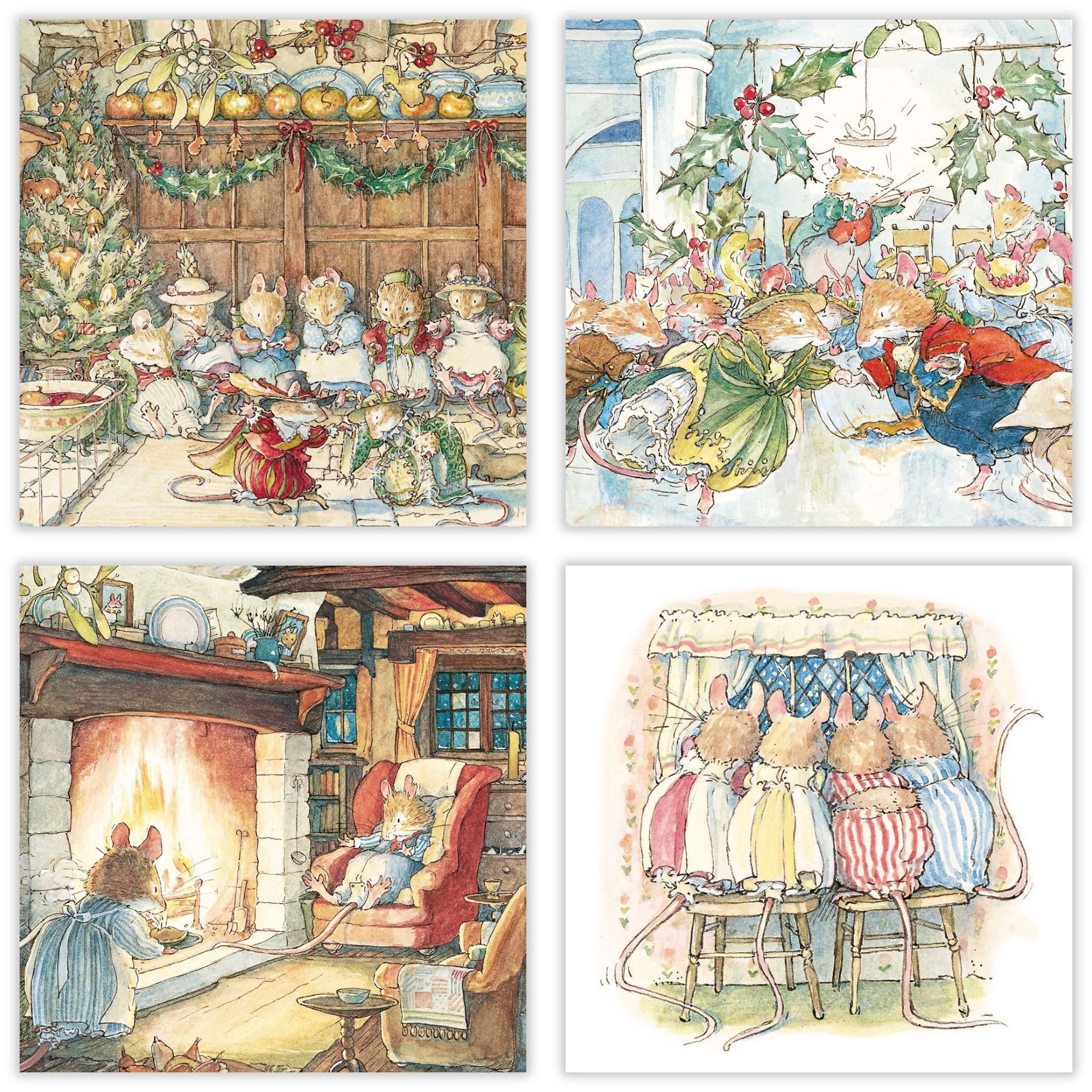 Museums & Galleries Charity Christmas Cards Multipack - Pack of 20 Assorted Premium Quality Christmas Greeting Cards with Envelopes - Brambly Hedge - Supporting UK Charities