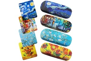 QSCFKL Hard Shell Eyeglasses Case, Eye Glass Cases Womens Hard Shell With Cleaning Cloth Portable Eyewear Case for Women Men