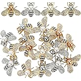 20 PCS Honey Bee Brooch Hornet Pins Bulk - Gold Designer Brooches for Women - Little Bumble Bee Pin Crystal Insect Themed with Faux Pearl - Fashion Lapel Gift for Birthday, Dating, Party, Anniversary