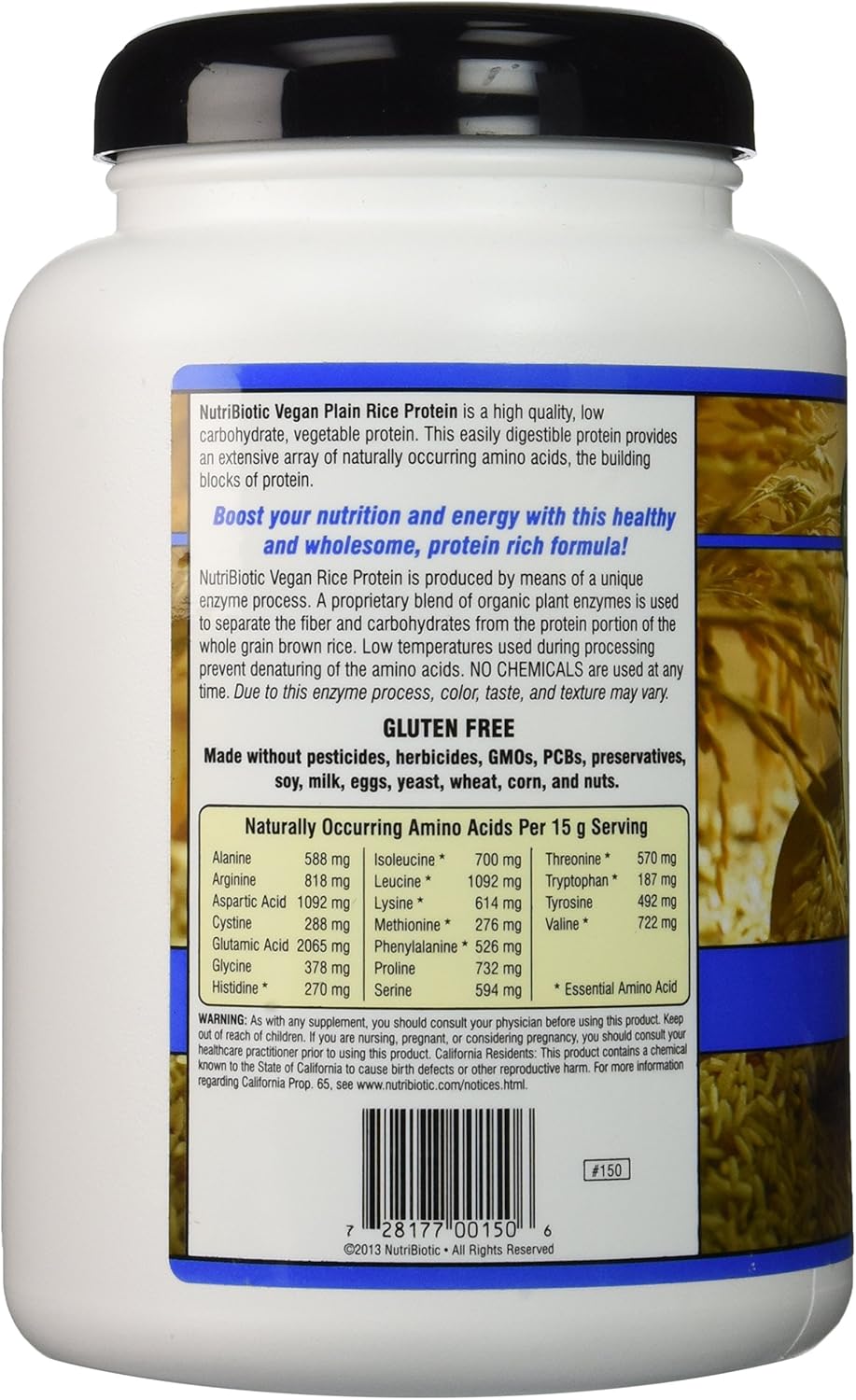 NutriBiotic Vegan Rice Protein, 1 lb. 5 oz (600 g): Health & Personal Care