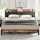 LIKIMIO King Size Bed Frame, Storage Headboard with