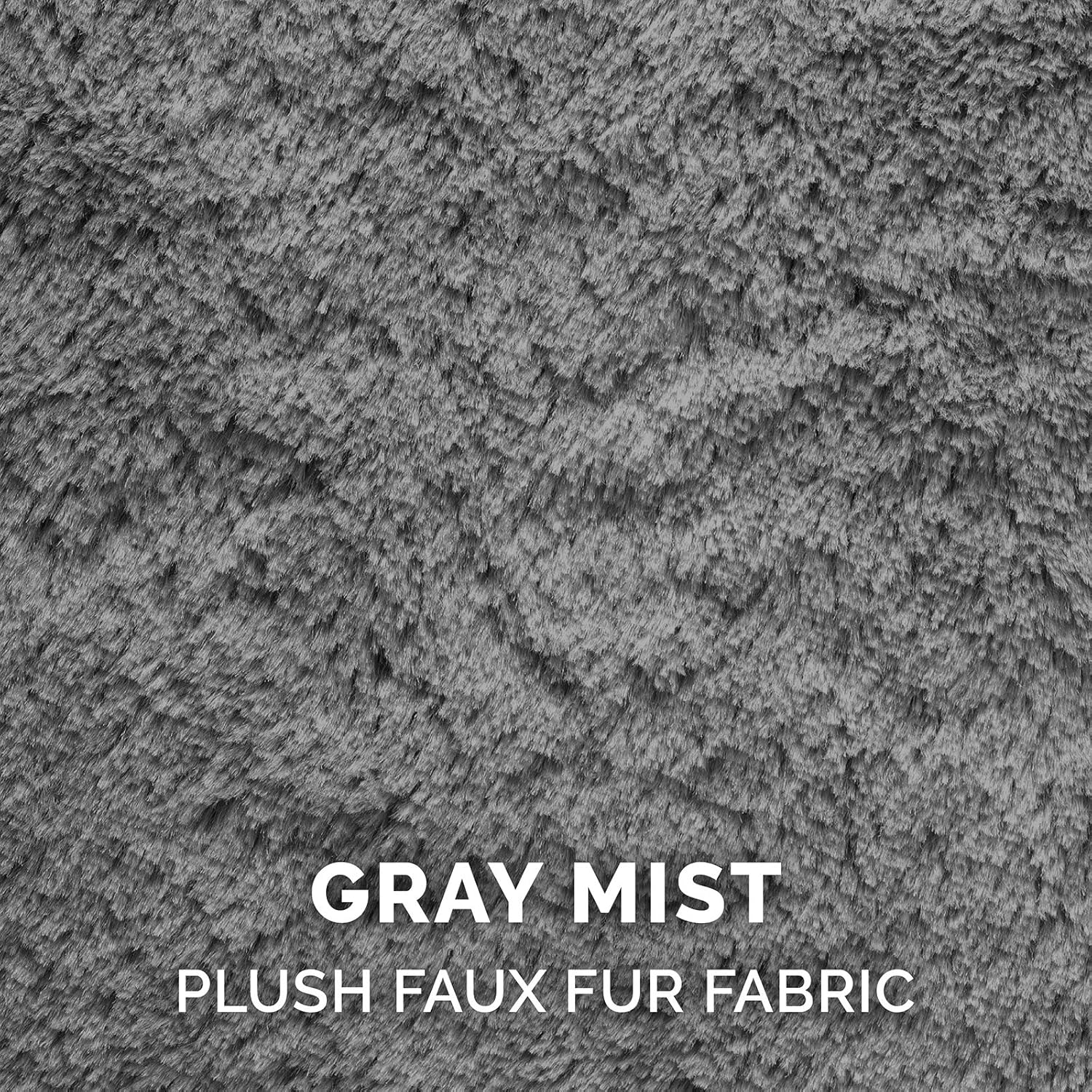 Furhaven Pet Dog Bed - Round Plush Faux Fur Refillable Ball Nest Cushion Pet Bed with Removable Cover for Dogs and Cats, Gray Mist, Large : Pet Supplies