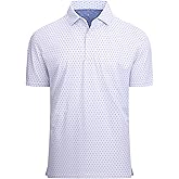 Alex Vando Mens Golf Shirt Moisture Wicking Classic Print Golf Shirts for Men